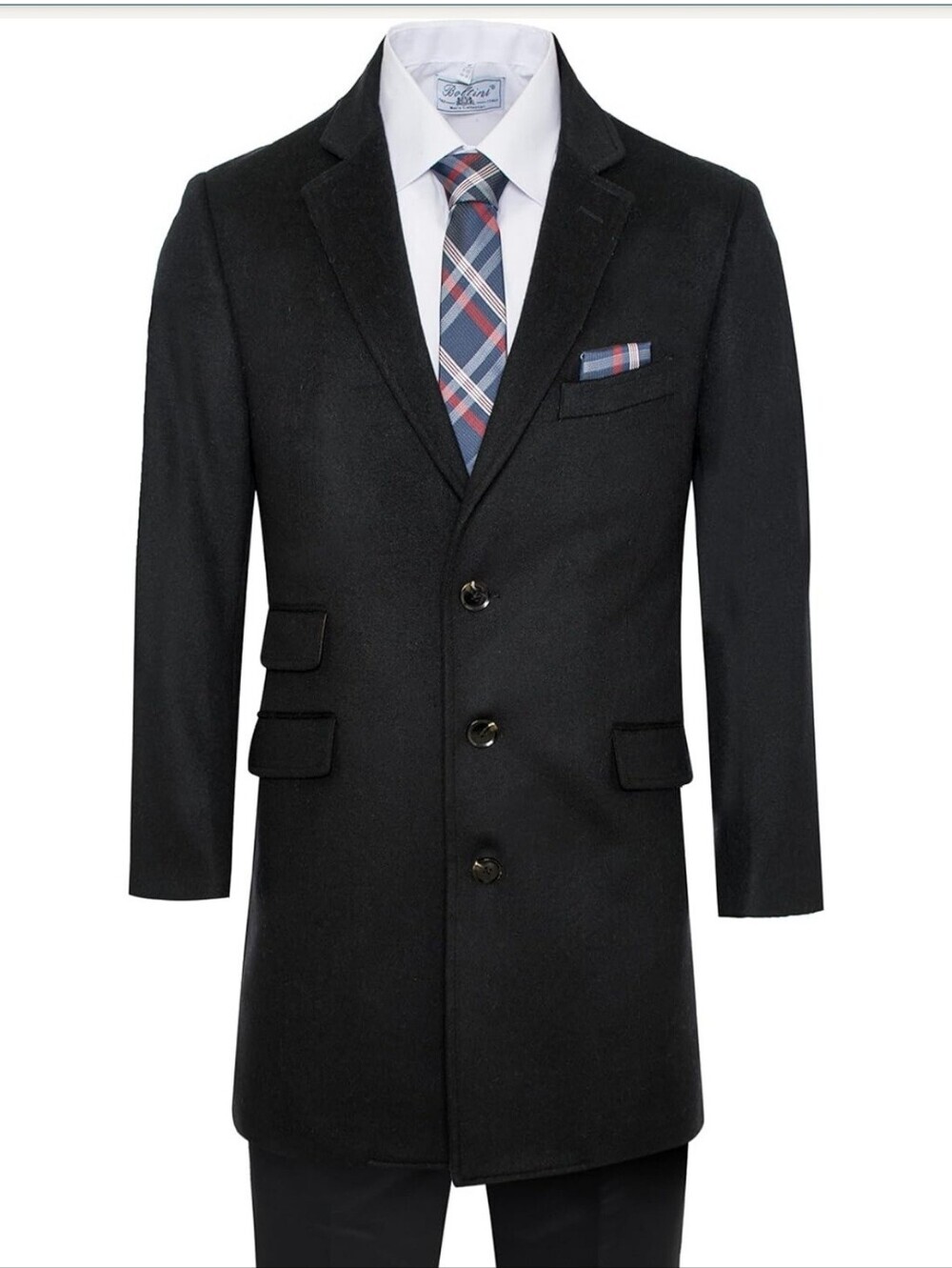 Canali Luciano Natazzi 180s Cashmere Wool Black Classic Single Breasted Coat 38